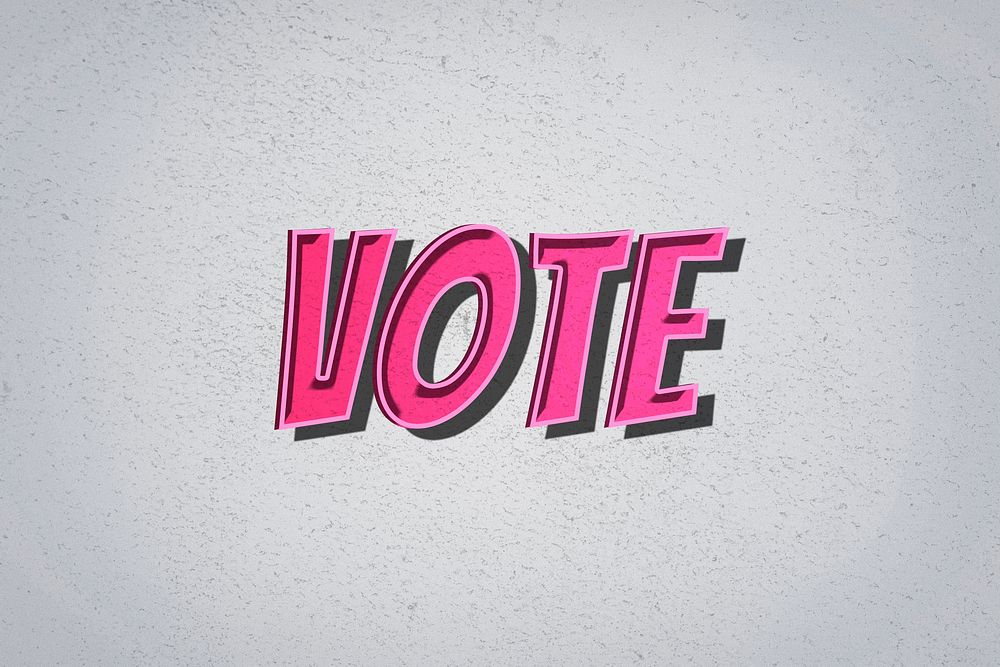 Vote word retro font style illustration