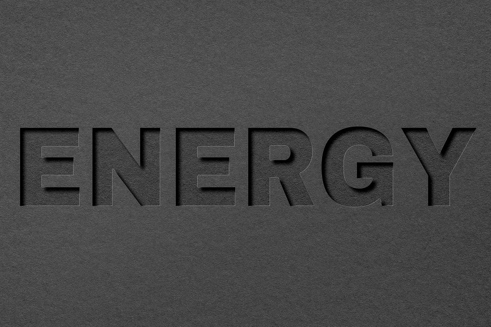 Energy 3d paper cut font typography