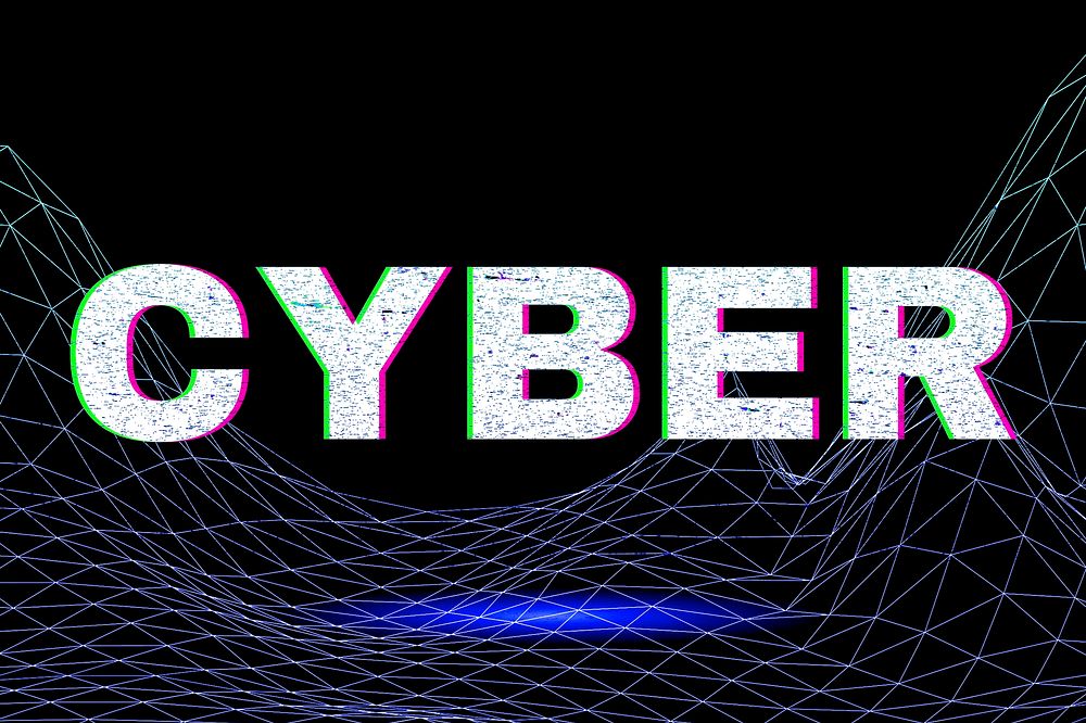 Dark neon grid cyber futuristic bold font