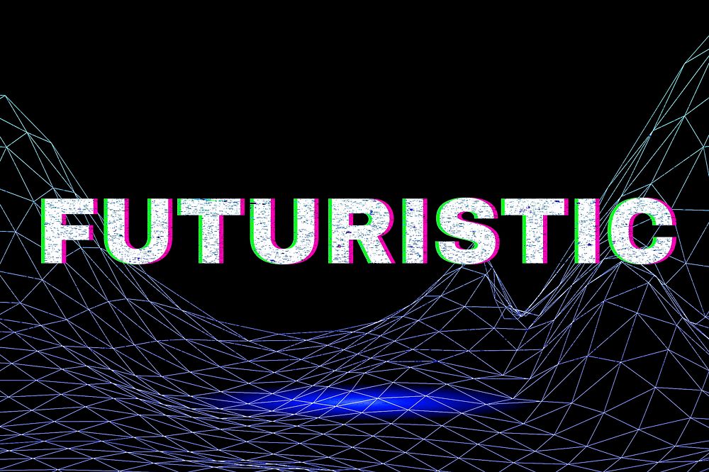 Synthwave neon futuristic text typography