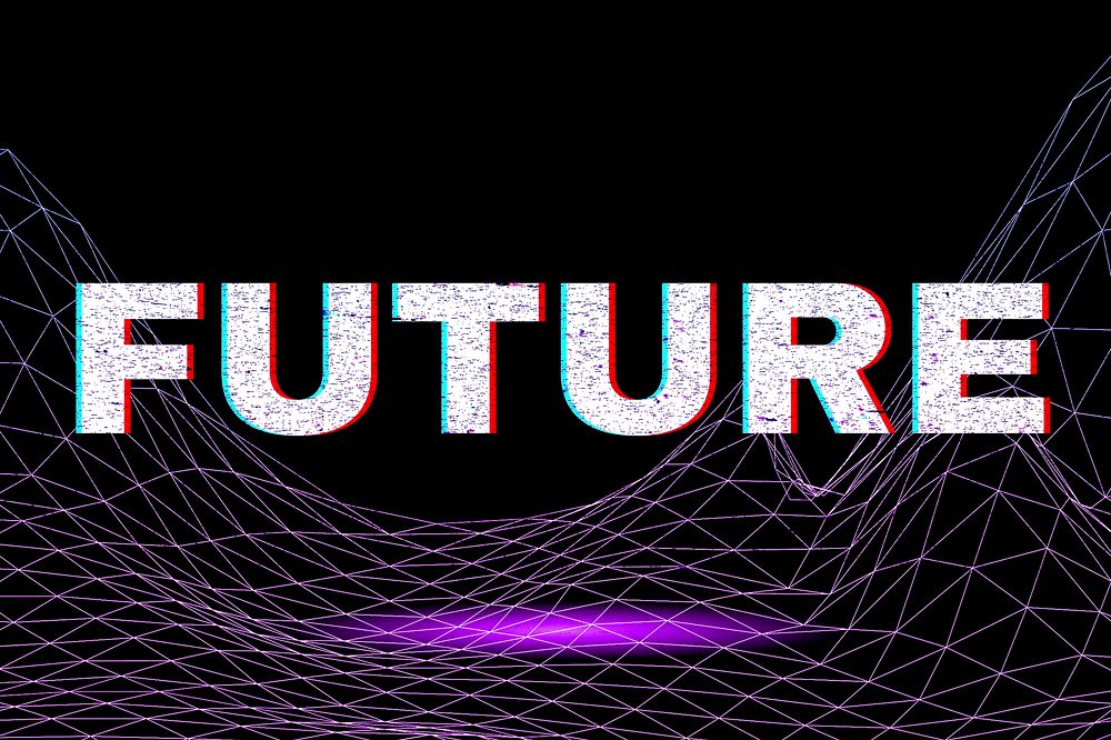 Synthwave neon future text typography