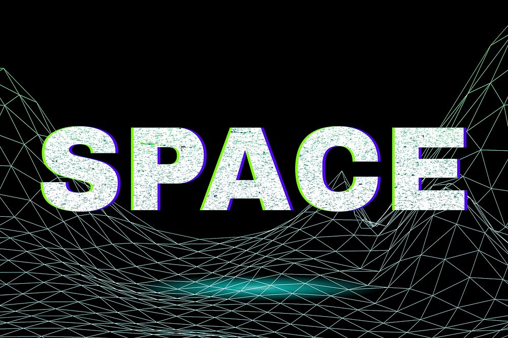 Dark neon grid space futuristic bold font