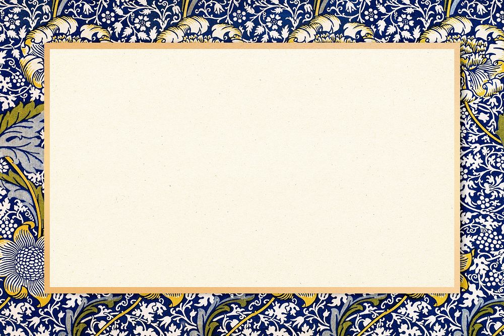 Antique ornamental frame vector border William Morris pattern