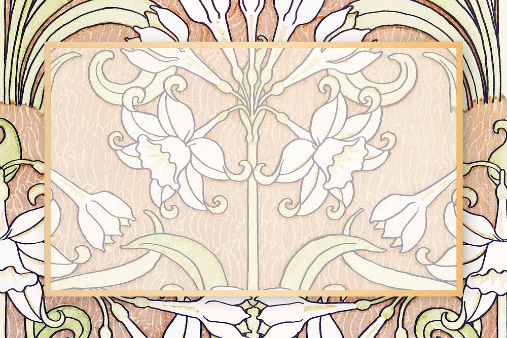 Botanical frame vector vintage hand drawn