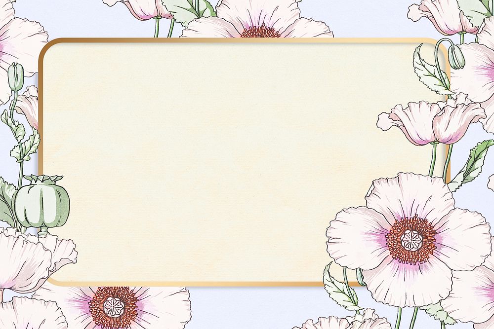 Elegant floral frame vintage drawing