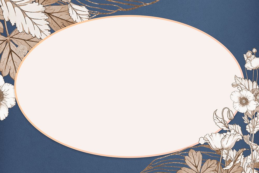 Blossoming flower illustration frame template