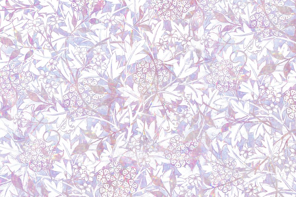 Pink holographic pattern remix from artwork by William Morris