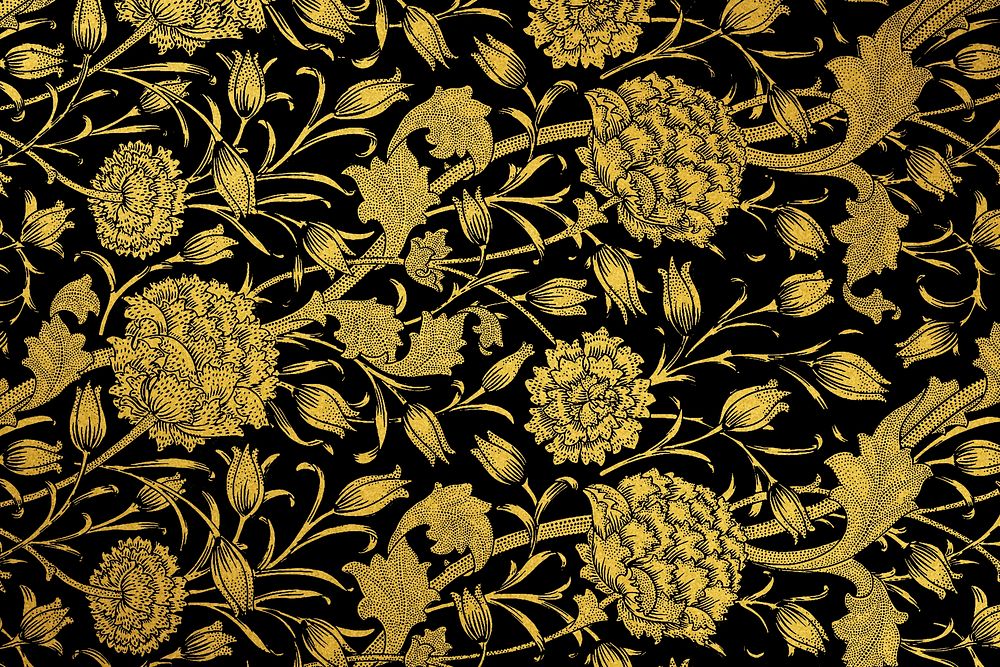 Vintage flower pattern remix from artwork by William Morris