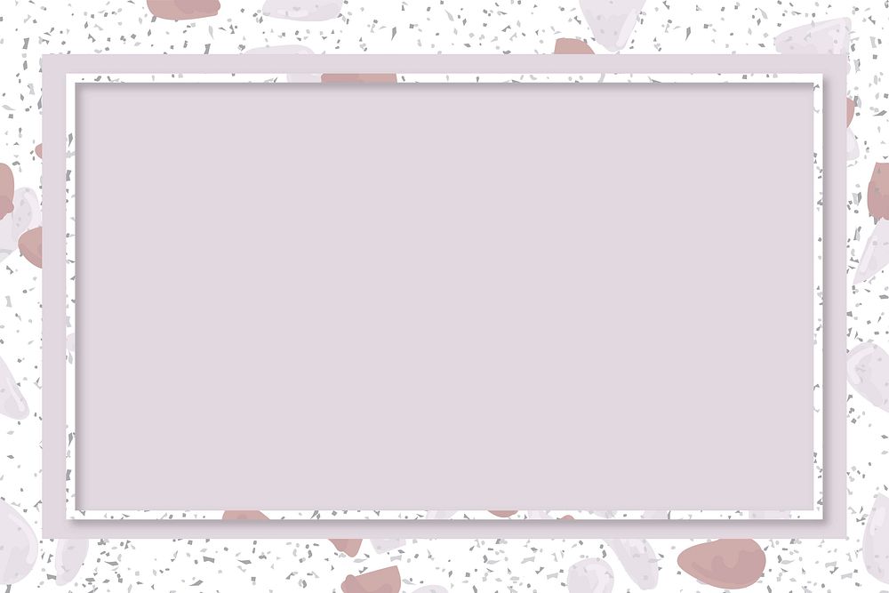 Pink terrazzo frame vector with design space