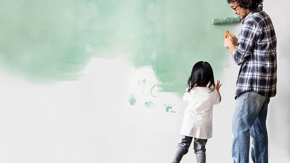 Family painting wall desktop wallpaper