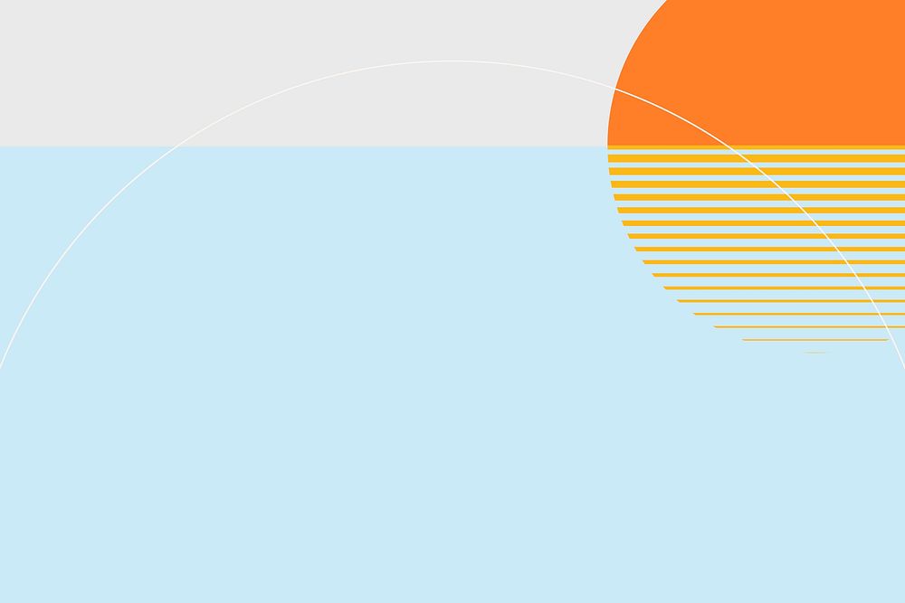 Orange semicircle background vector in minimal style