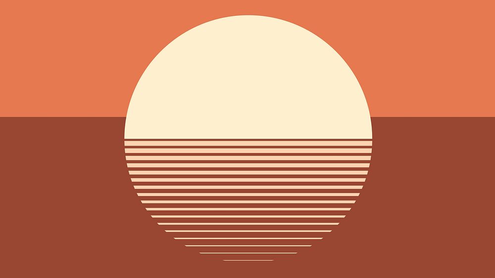 Orange sunset aesthetic wallpaper vector