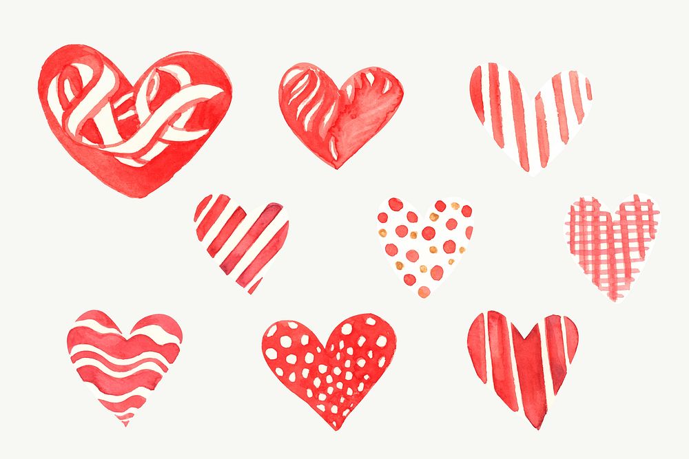 Happy valentine's day vector heart icon collection