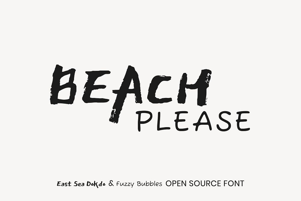 East Sea Dokdo & Fuzzy Bubbles open source font by  YoonDesign Inc and Robert Leuschke