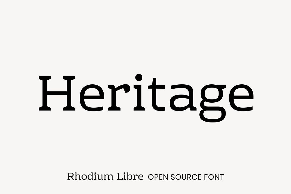 Rhodium Libre open source font by James Puckett