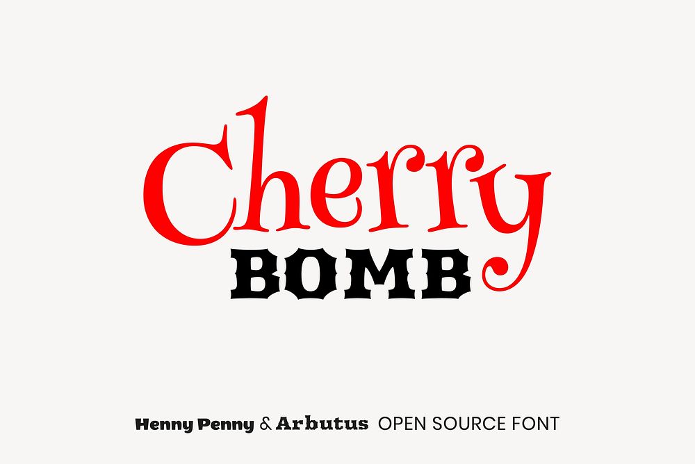 Henny Penny & Arbutus open source font by Brownfox, Karolina Lach