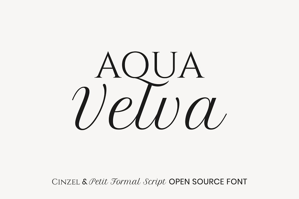 Cinzel & Petit Formal Script open source font by Natanael Gama, Impallari Type