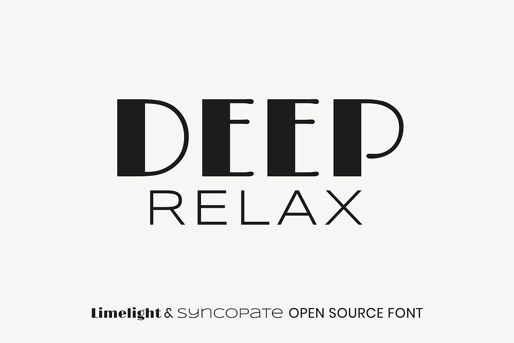 Limelight & Syncopate open source font by Sorkin Type, Astigmatic