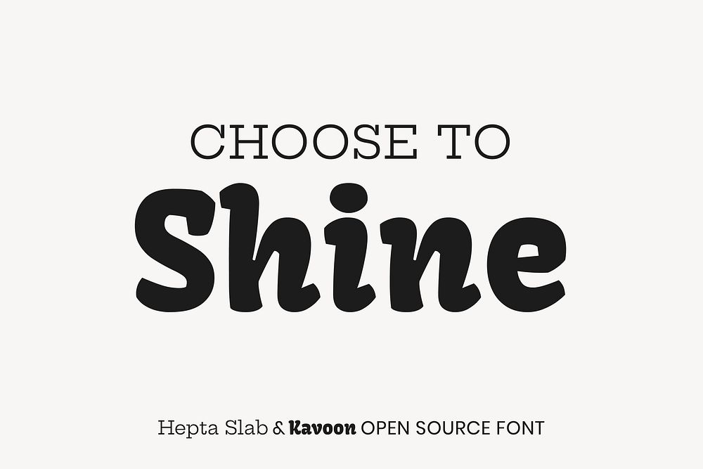 Hepta Slab & Kavoon open source font by Mike LaGattuta, Viktoriya Grabowska