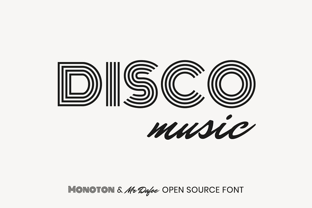 Monoton & Mr Dafoe open source font by Vernon Adams, Sudtipos