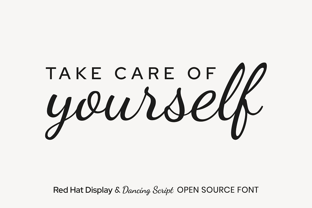 Red Hat Display & Dancing Script open source font by MCKL, Impallari Type