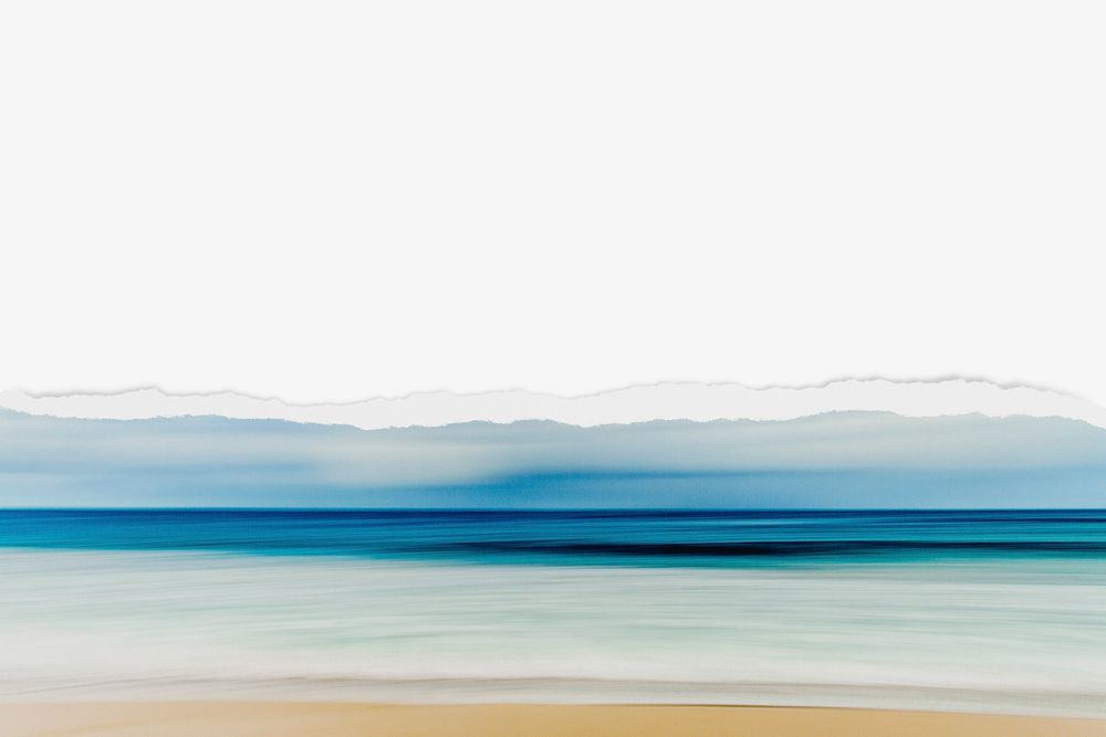 Abstract beach background, with ripped paper border