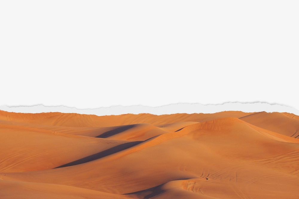 Desert background, with ripped paper border