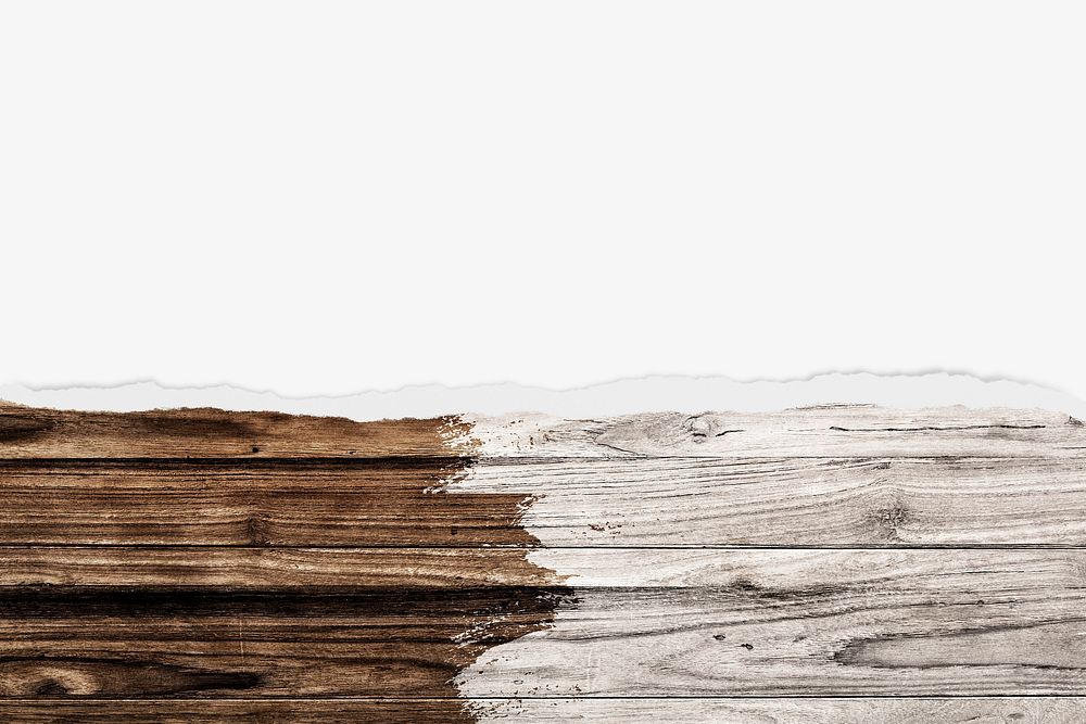 Two tone wood background, with ripped paper border