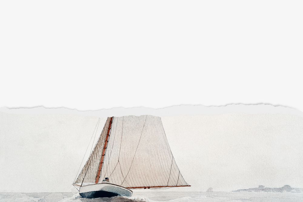 Winslow Homer sailboat painting background, remixed by rawpixel.