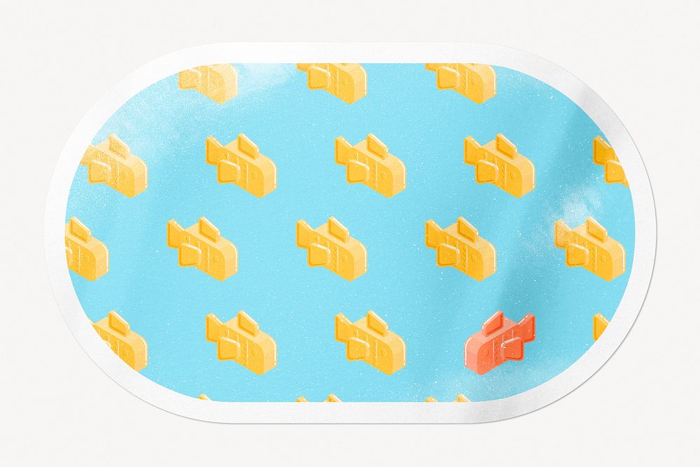 Goldfish sticker, oval shape illustration