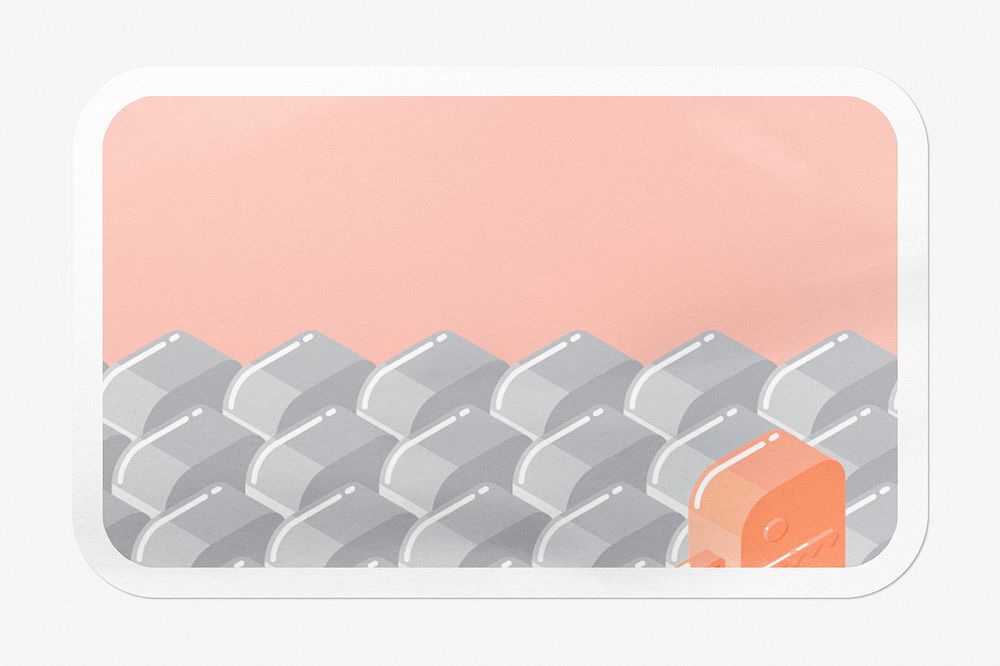 Pastel sticker, rectangle shape illustration