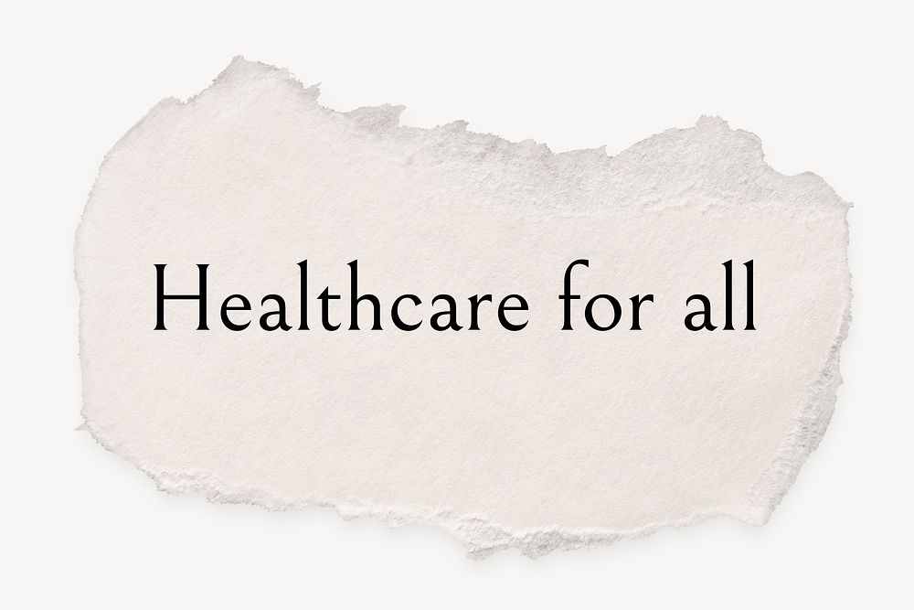 Healthcare for all, aesthetic stationery clipart, DIY torn paper