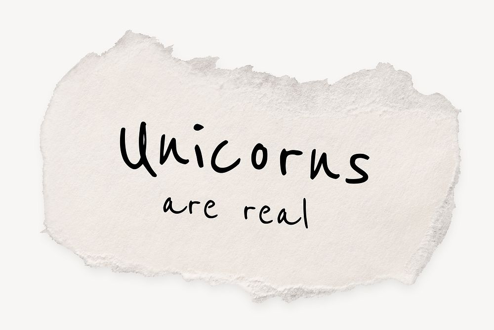 Torn paper template, DIY stationery with editable quote psd, unicorns are real