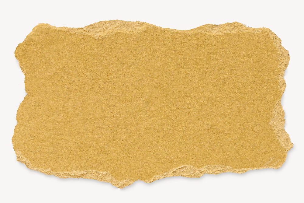 Kraft ripped paper cut out rectangular digital note collage element psd