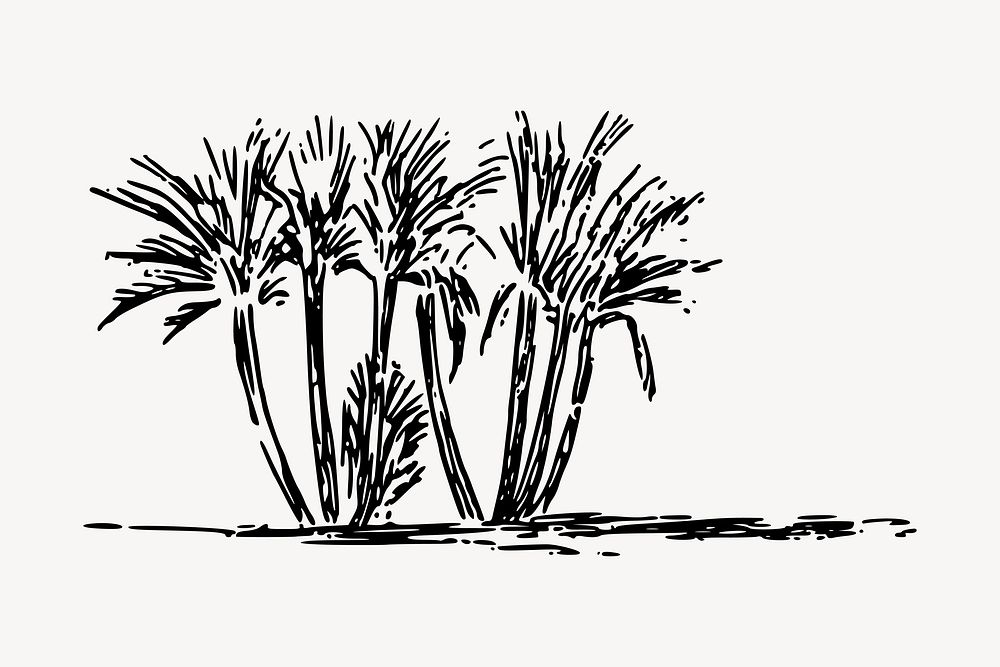 Tree clump clipart, vintage botanical illustration vector. Free public domain CC0 image.