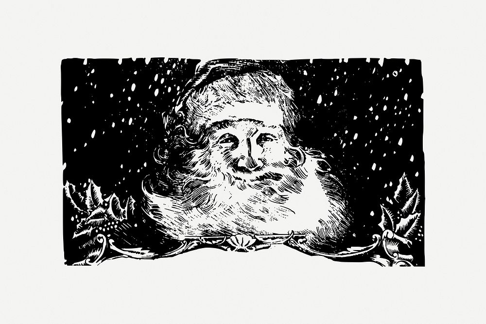 Santa Claus clipart, vintage Christmas illustration psd. Free public domain CC0 image.