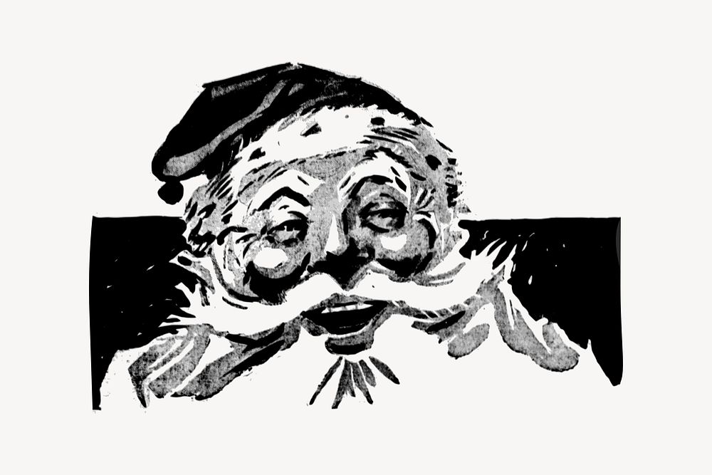 Santa Claus drawing, vintage Christmas illustration vector. Free public domain CC0 image.