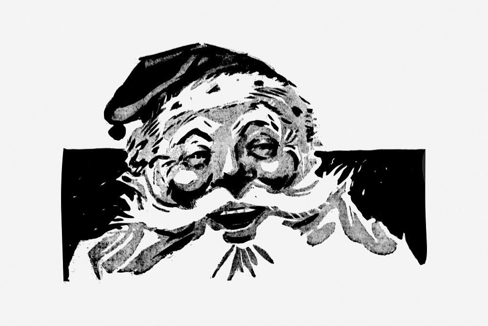 Santa Claus  vintage Christmas illustration. Free public domain CC0 image.