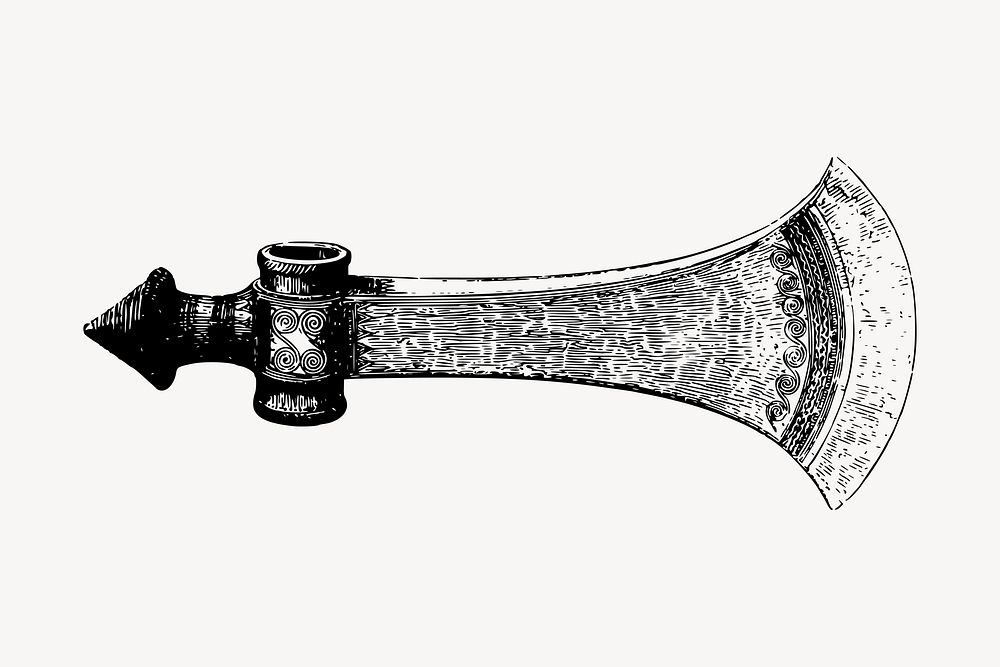 Axe head clipart, vintage hand drawn vector. Free public domain CC0 image.