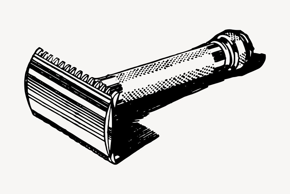 Old razor clipart, vintage hand drawn vector. Free public domain CC0 image.