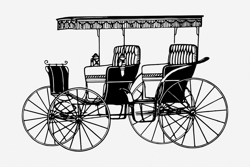 Old carriage vintage illustration. Free public domain CC0 image.