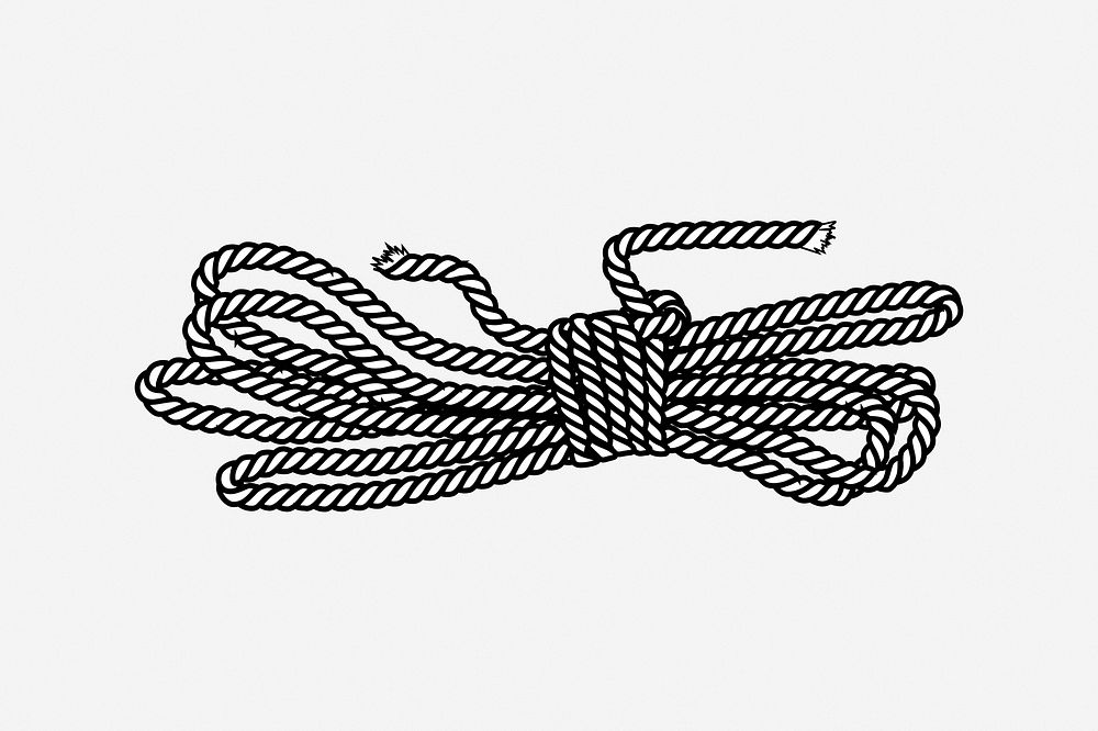 Rope, drawing illustration. Free public domain CC0 image.