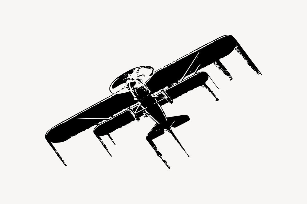 Airplane clipart, drawing illustration vector. Free public domain CC0 image.
