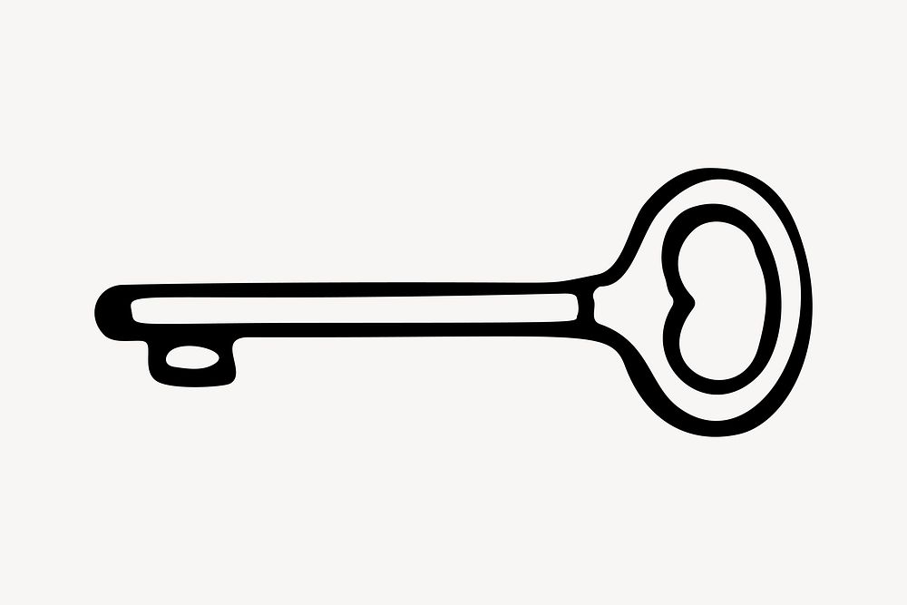 Key clipart, drawing illustration vector. Free public domain CC0 image.