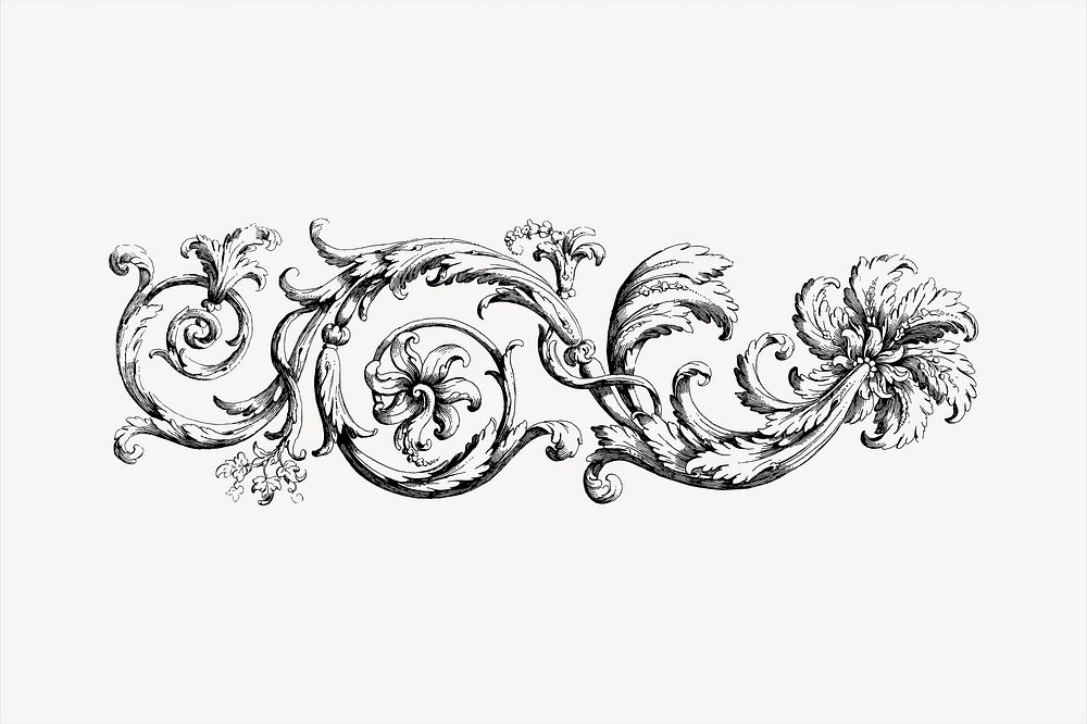 Flourish divider  clipart, vintage hand drawn vector. Free public domain CC0 image.