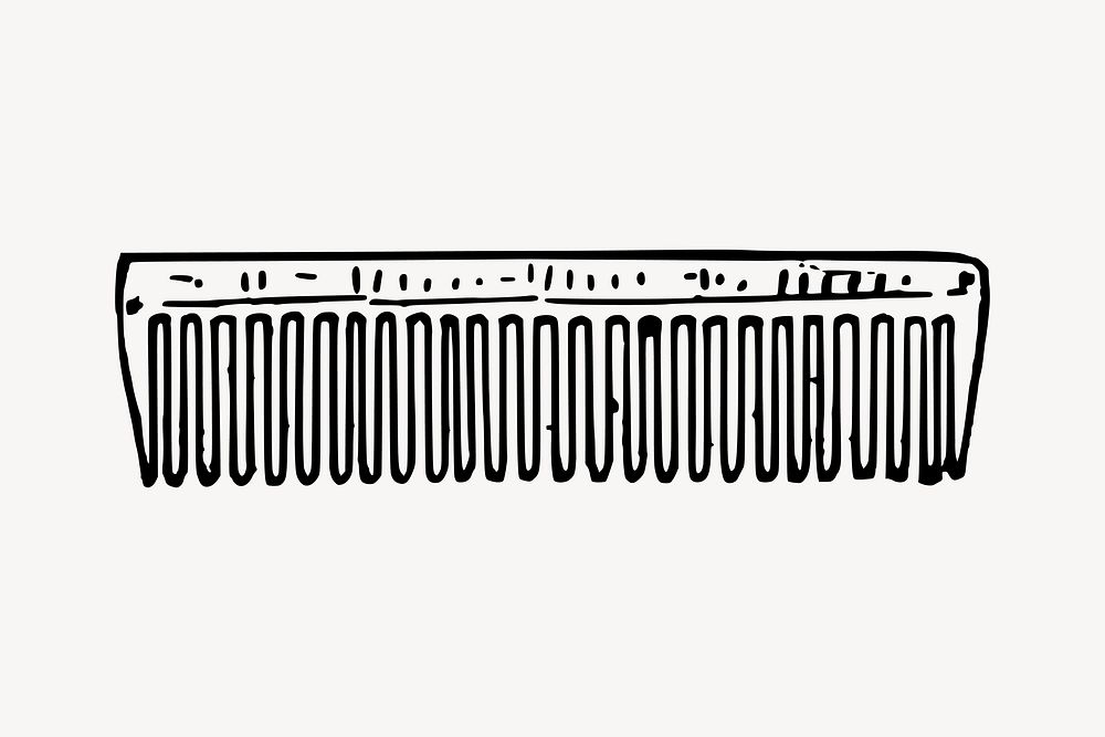 Comb collage element, drawing illustration vector. Free public domain CC0 image.