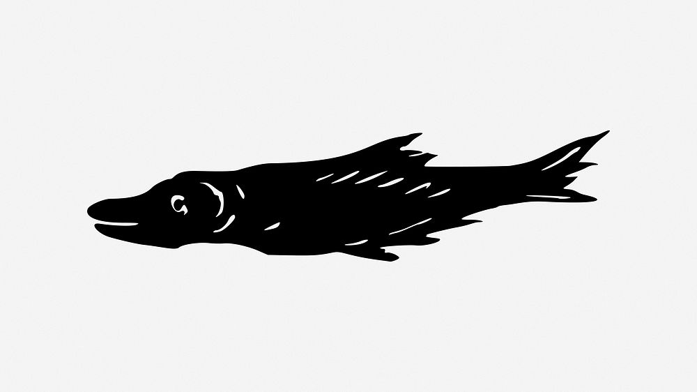 Fish, vintage drawing illustration. Free public domain CC0 image.