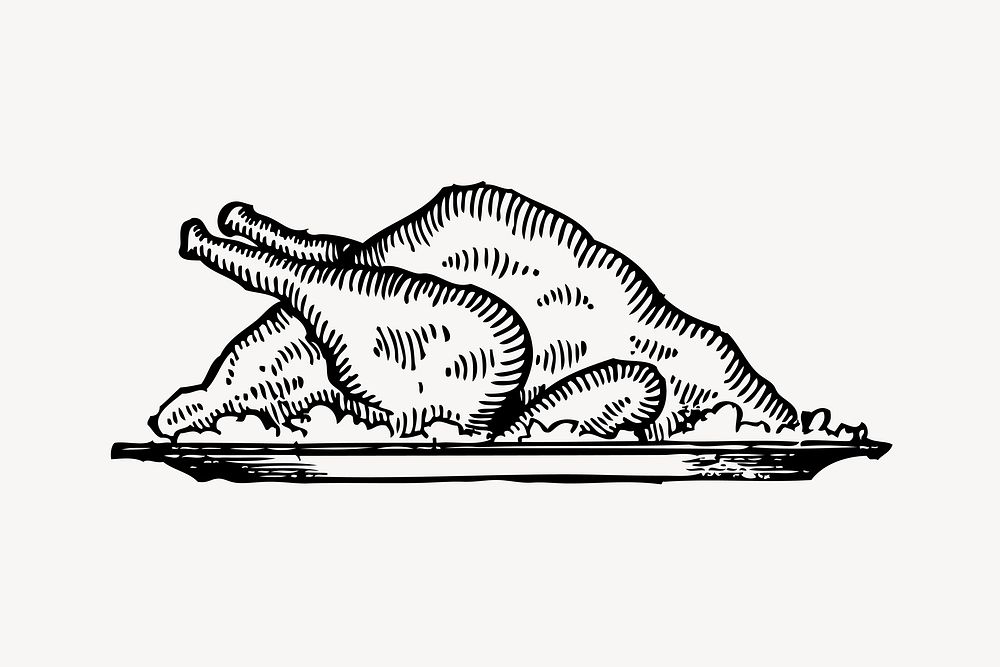 Turkey clipart, vintage illustration vector. Free public domain CC0 image.