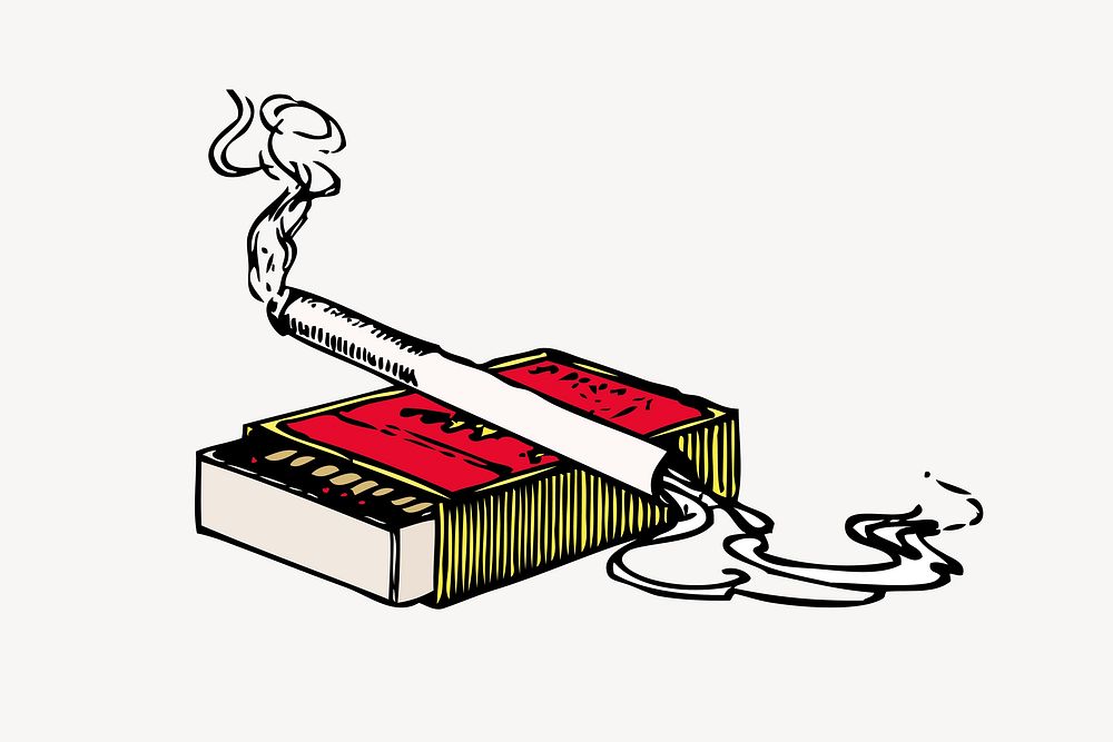 Cigarette clipart, vintage illustration vector. Free public domain CC0 image.