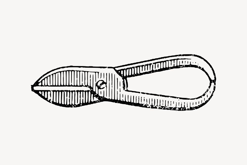 Scissors tool clipart, vintage illustration vector. Free public domain CC0 image.